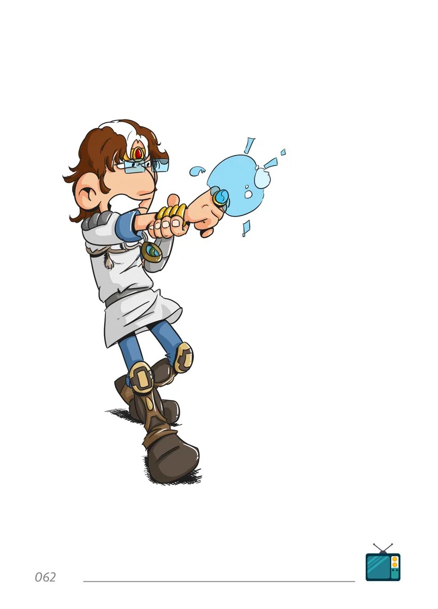 Personnage de Wilfried déguisé en Jayce du dessin animé Jayce et les conquérants de la lumière.