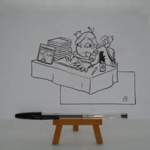 Dessin ayant servi sur une affichette annonçant la présence de Thérébentine à la foire du livre de Brive 2021.