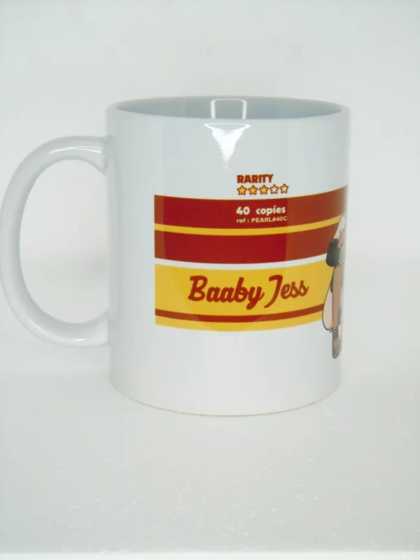 Mug blanc avec le personnage de Baaby Jess en lingerie