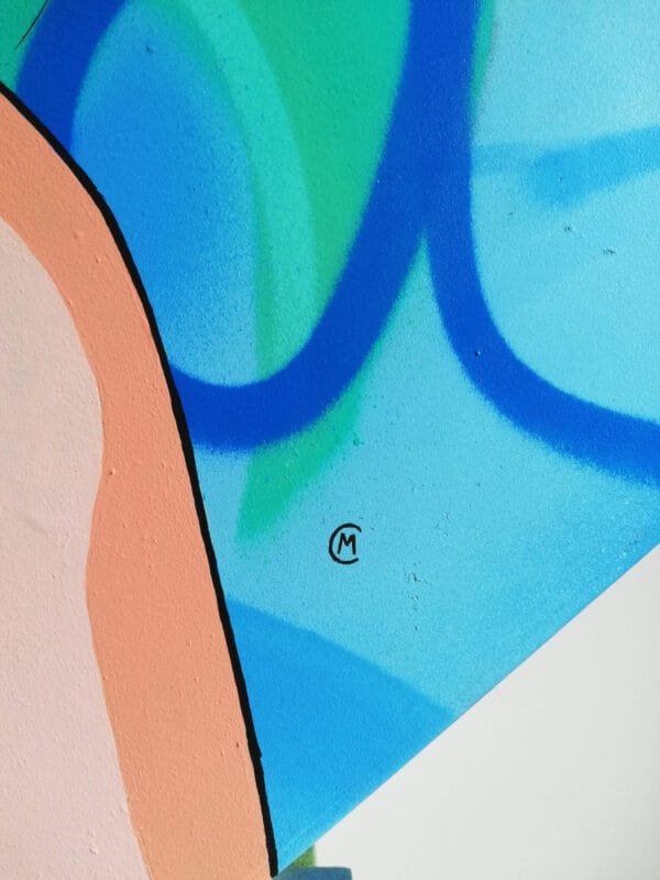 Gros plan sur la signature de Marcel Champion sur le tableau de Marianne.