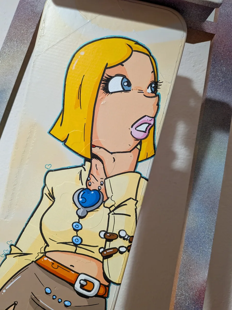 Gros plan sur la partie haute de la peinture. On voit le visage de Circé qui regarde vers la droite songeuse.